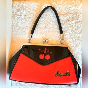 Sourpuss Cherry Backseat Baby Kiss Lock Purse